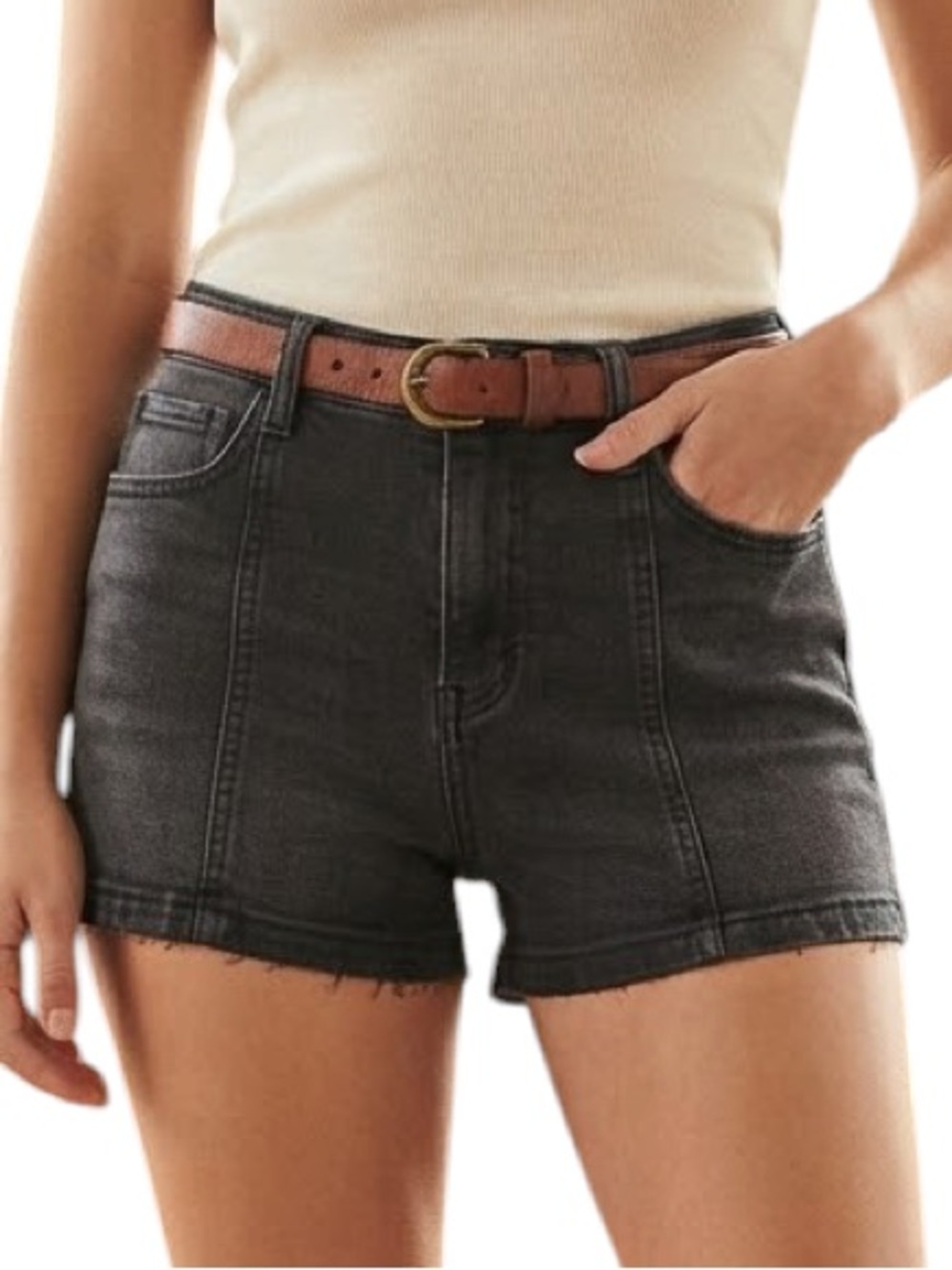 WILD FABLE Vintage Black Super High Rise Cutoff Denim Jean Shorts Womens Size 4